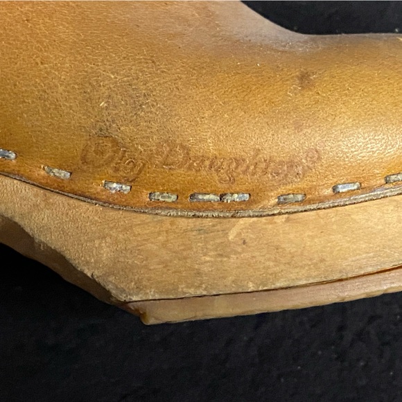 Vintage Olaf Daughter Holie wood/leather clogs - Picture 6 of 8